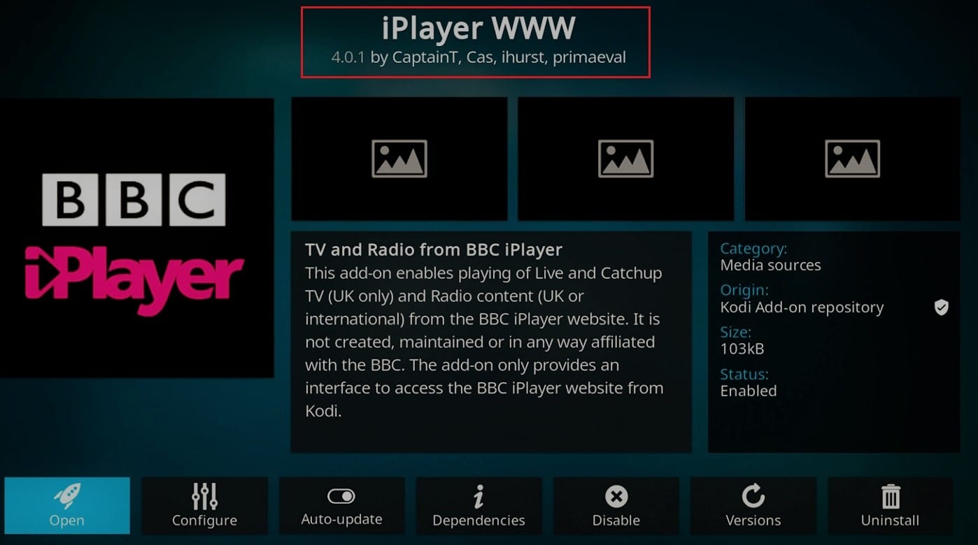Module complémentaire iPlayer WWW kodi.  12 meilleures chaînes Kodi de télévision britanniques