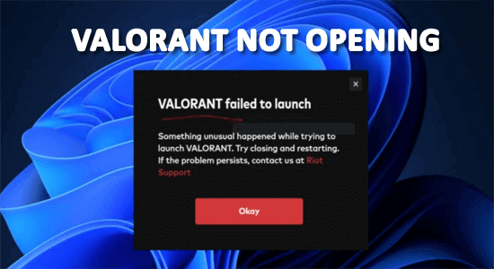 Valorant ne s'ouvre pas